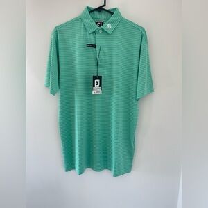 FootJoy Mint Green Striped Polo Golf Shirt